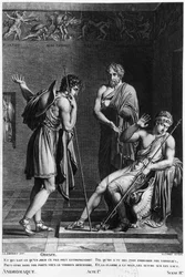 Orestes en Pyrrhus, illustratie uit Act I Scene 2 van 